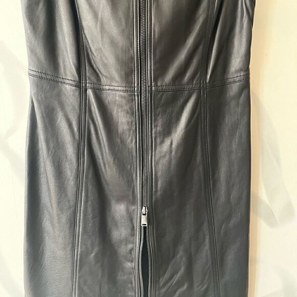 W by Worth Black Leather Dress Size 8 - Picture 4 of 5